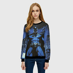 Свитшот женский Бэтмен синий город, цвет: 3D-черный — фото 2