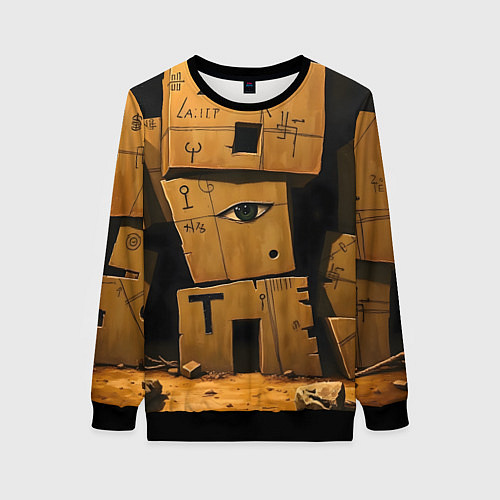 Женский свитшот Глаза в каменных домах / 3D-Черный – фото 1