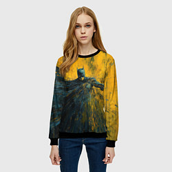 Свитшот женский Бэтмен нарисованный кистью, цвет: 3D-черный — фото 2