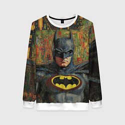 Свитшот женский Текстурный Бэтмен, цвет: 3D-белый