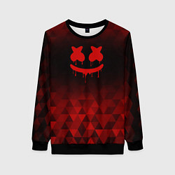 Свитшот женский Marshmello red poly, цвет: 3D-черный