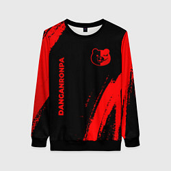 Свитшот женский Danganronpa - red gradient вертикально, цвет: 3D-черный