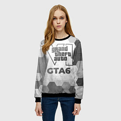 Свитшот женский GTA6 - white gradient, цвет: 3D-черный — фото 2