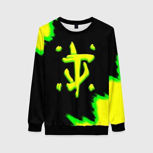 Женский свитшот Doom огненное лого краски / 3D-Черный – фото 1