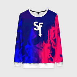 Женский свитшот Sally face neon flame