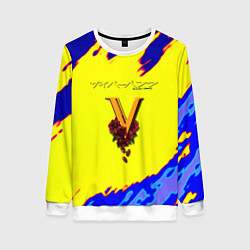 Свитшот женский Cyberpunk краски неоновые, цвет: 3D-белый