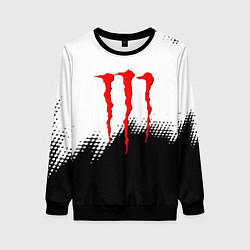 Свитшот женский Monster energy чёрно белые краски, цвет: 3D-черный