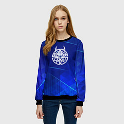 Свитшот женский Disturbed blue poly, цвет: 3D-черный — фото 2