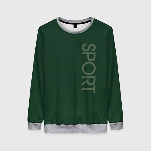Женский свитшот Sport тёмно-зелёный текстурный / 3D-Меланж – фото 1