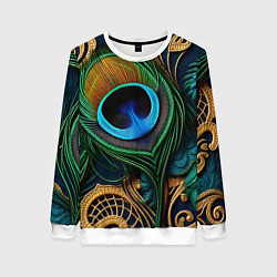 Женский свитшот Узоры и перья павлина
