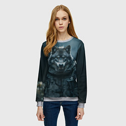 Свитшот женский Солдат волк, цвет: 3D-меланж — фото 2