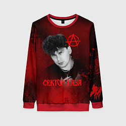 Свитшот женский Сектор газа красный фон, цвет: 3D-красный