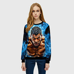 Свитшот женский Артуро Гатти в синем пламени, цвет: 3D-черный — фото 2