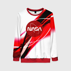 Свитшот женский Nasa абстрактные полосы, цвет: 3D-красный