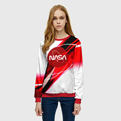 Свитшот женский Nasa абстрактные полосы, цвет: 3D-красный — фото 2
