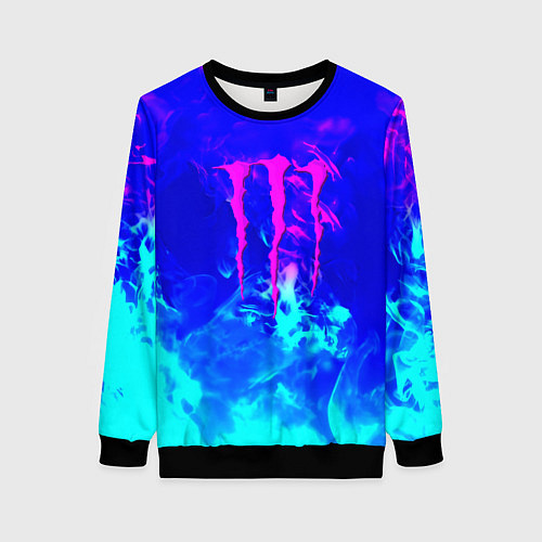 Женский свитшот Monster energy дым неоновый / 3D-Черный – фото 1