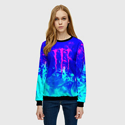 Свитшот женский Monster energy дым неоновый, цвет: 3D-черный — фото 2