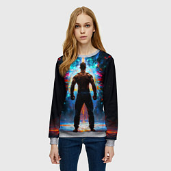 Свитшот женский Крав-мага боец, цвет: 3D-меланж — фото 2