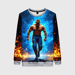 Свитшот женский Реслер в огне, цвет: 3D-меланж