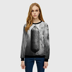 Свитшот женский Серая боксерская груша, цвет: 3D-черный — фото 2