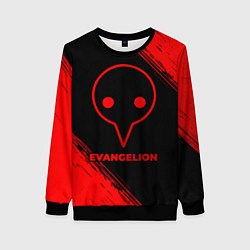 Свитшот женский Evangelion - red gradient, цвет: 3D-черный