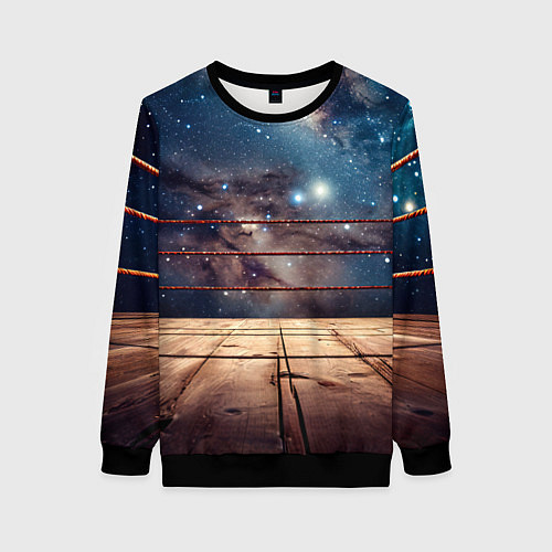 Женский свитшот Космический ринг / 3D-Черный – фото 1