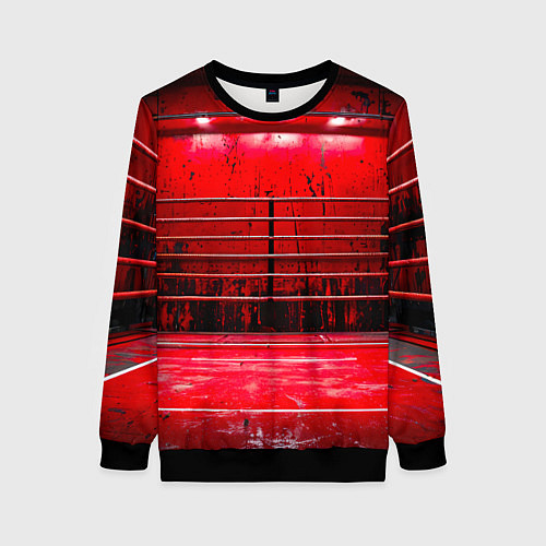 Женский свитшот Красный ринг / 3D-Черный – фото 1