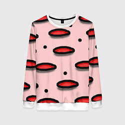 Свитшот женский Круги маркер - паттерн, цвет: 3D-белый