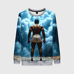 Свитшот женский Мухаммед Али в синем дыму, цвет: 3D-меланж