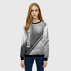 Свитшот женский Ramones - grey gradient вертикально, цвет: 3D-черный — фото 2