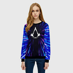 Свитшот женский Assassins Creed neon energy, цвет: 3D-черный — фото 2