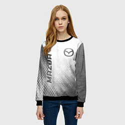 Свитшот женский Mazda - white gradient вертикально, цвет: 3D-черный — фото 2