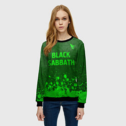 Свитшот женский Black Sabbath - green gradient посередине, цвет: 3D-черный — фото 2