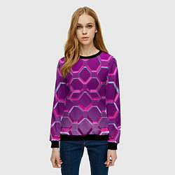 Свитшот женский Розовый бронежилет, цвет: 3D-черный — фото 2