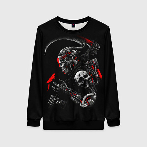 Женский свитшот Ронин самурай киборг / 3D-Черный – фото 1