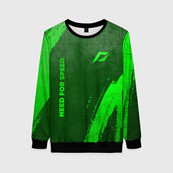 Свитшот женский Need for Speed - green gradient вертикально, цвет: 3D-черный