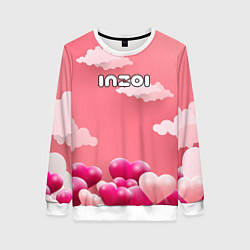 Свитшот женский Inzoi сердечки и облака, цвет: 3D-белый