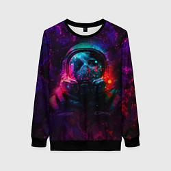 Женский свитшот Космонавт в пылающем космосе