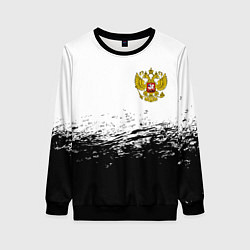 Женский свитшот Россия черно белые краски