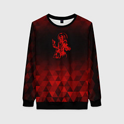 Свитшот женский Iron Maiden red poly, цвет: 3D-черный