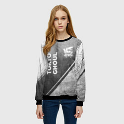 Свитшот женский Tokyo Ghoul - grey gradient вертикально, цвет: 3D-черный — фото 2