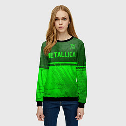 Свитшот женский Metallica - green gradient посередине, цвет: 3D-черный — фото 2