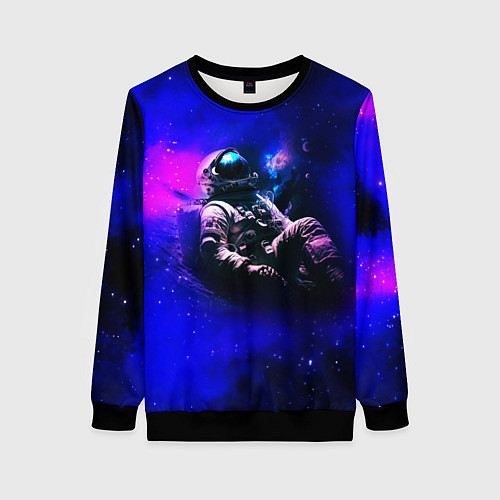 Женский свитшот Астронавт в пучине / 3D-Черный – фото 1