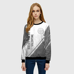 Свитшот женский Bullet For My Valentine - white gradient вертикаль, цвет: 3D-черный — фото 2