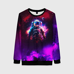 Свитшот женский Космонавт пламенный, цвет: 3D-черный