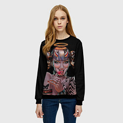 Свитшот женский Crazy town - butterfly, цвет: 3D-черный — фото 2