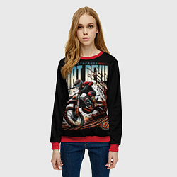 Свитшот женский Motocross - dirt devil, цвет: 3D-красный — фото 2