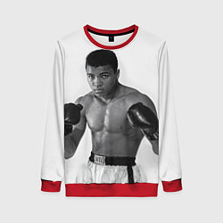 Свитшот женский Молодой Мухаммед Али, цвет: 3D-красный