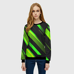 Свитшот женский Color black green, цвет: 3D-черный — фото 2