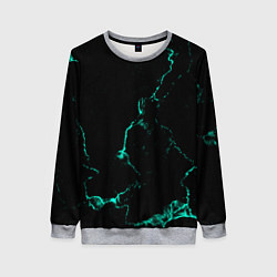 Свитшот женский Color black turquoise, цвет: 3D-меланж